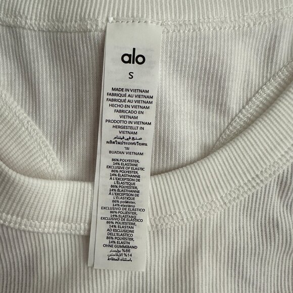 Alo Tank Top, White & Size Small & New Without Tags - Picture 2 of 3